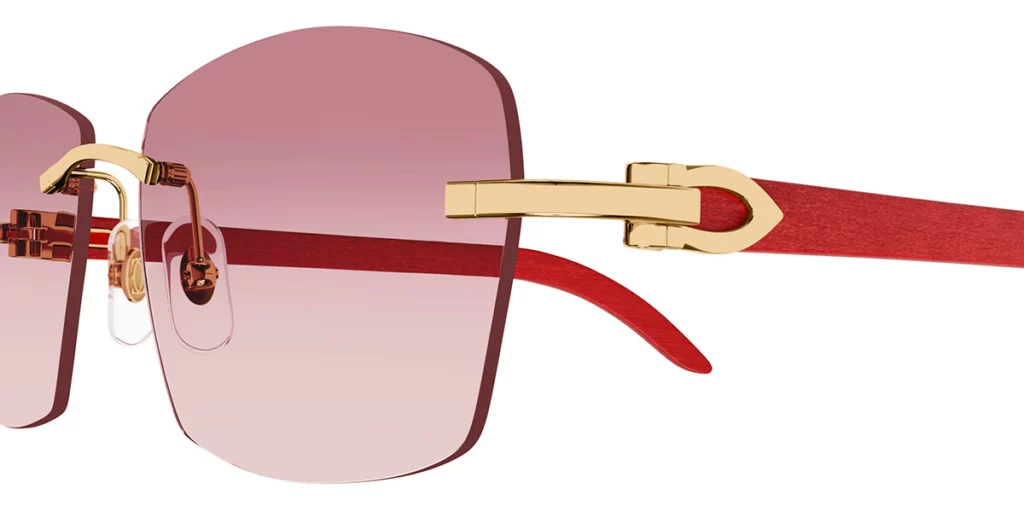Cartier CT0039RS in Gold/Red with Red Multi Treatment finish lenses