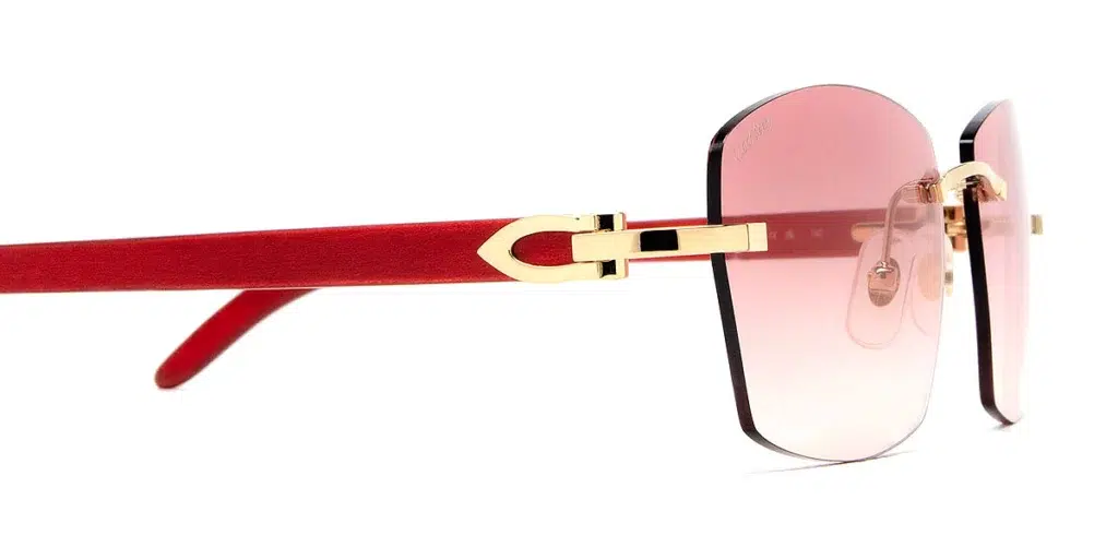 Cartier CT0039RS shades in Gold/Red with Red Multi Treatment finish lenses.