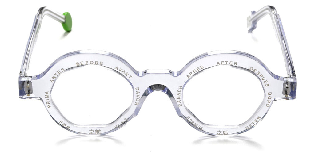 Before X After Transparent Eyeglasses Front
