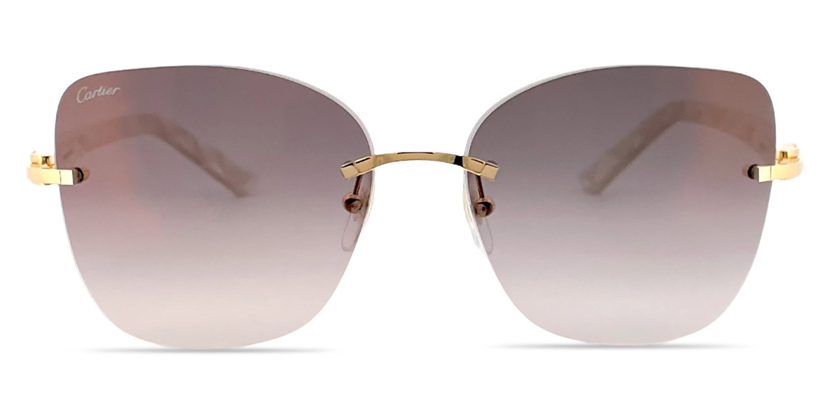 Cartier™ CT0001RS 001 57 - Gold/White Décor C