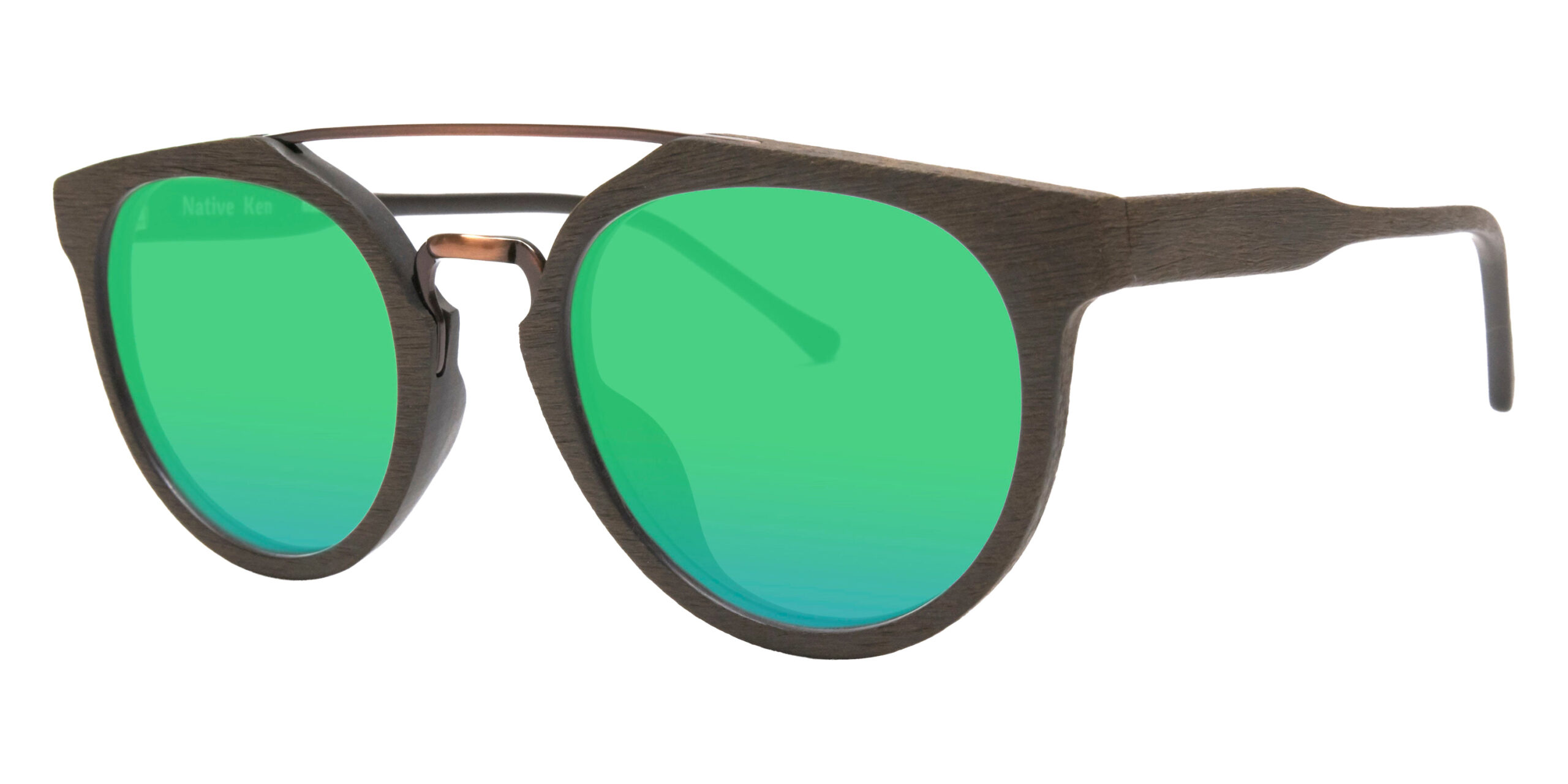 Shades Beekman chestnut with green lenses