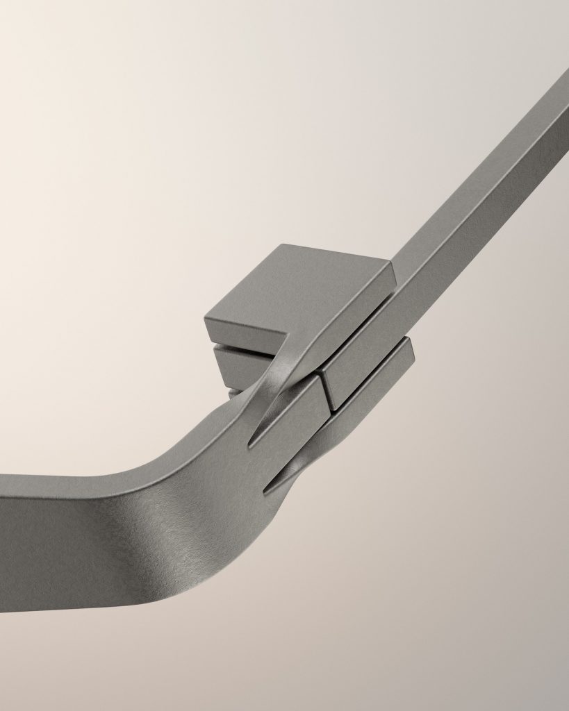 Lindberg's frame hinge close view