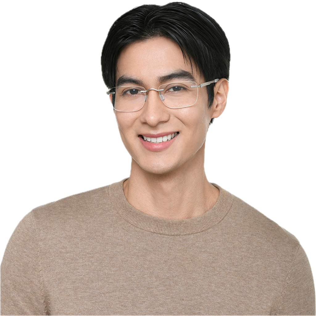 Young man in optical frames