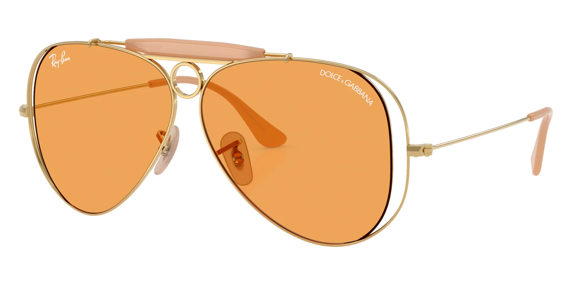 Orange sunglasses aviator frame